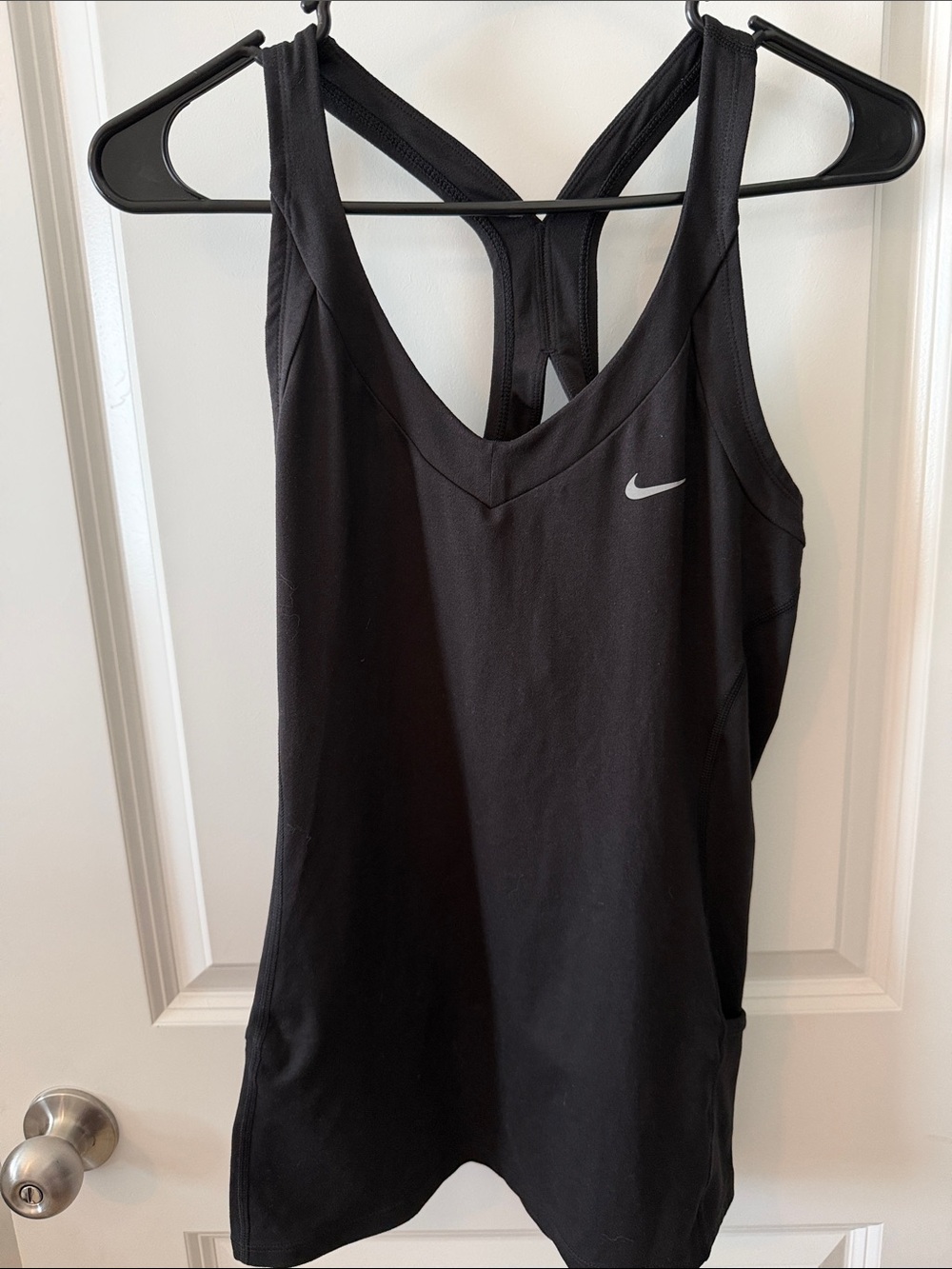 Nike Black Racerback Performance Tank with Small Swoosh